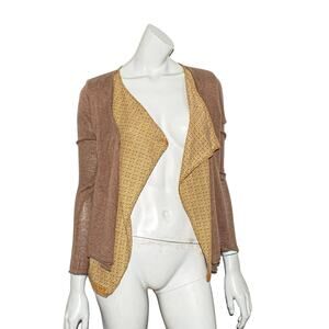 Subtle Luxury  Draped Cardigan blouse Light brown Women'sSmall / Medium